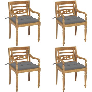 SHUMEE Židle zahradní BATAVIA s poduškami, teak 3073311 - 4ks v balení (3073311)