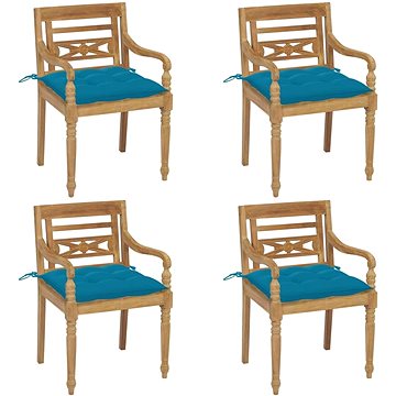 SHUMEE Židle zahradní BATAVIA s poduškami, teak 3073314 - 4ks v balení (3073314)