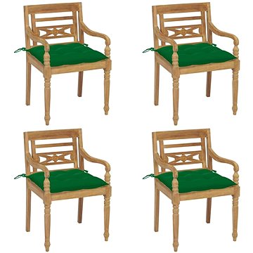 SHUMEE Židle zahradní BATAVIA s poduškami, teak 3073315 - 4ks v balení (3073315)