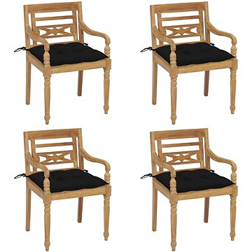 SHUMEE Židle zahradní BATAVIA s poduškami, teak 3073317 - 4ks v balení (3073317)