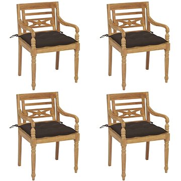 SHUMEE Židle zahradní BATAVIA s poduškami, teak 3073318 - 4ks v balení (3073318)