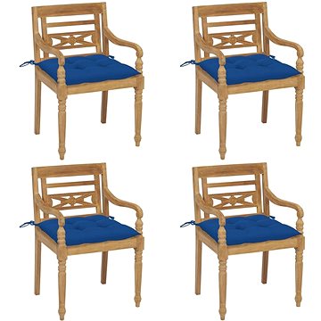 SHUMEE Židle zahradní BATAVIA s poduškami, teak 3073320 - 4ks v balení (3073320)