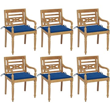 SHUMEE Židle zahradní BATAVIA s poduškami, teak 3073332 - 6ks v balení (3073332)