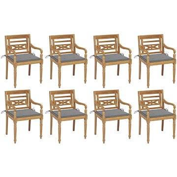 SHUMEE Židle zahradní BATAVIA s poduškami, teak 3073350 - 8ks v balení (3073350)