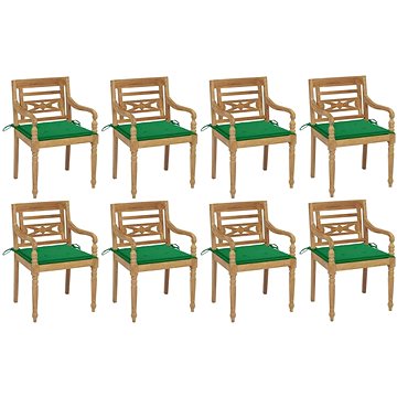 SHUMEE Židle zahradní BATAVIA s poduškami, teak 3073354 - 8ks v balení (3073354)