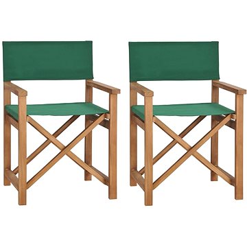 SHUMEE Židle zahradní režisérské, teak zelené 3143631 - 2ks v balení (3143631)