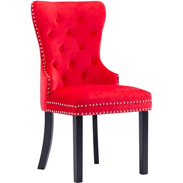 Jídelní židle 2 ks červené samet (287965)