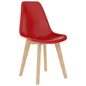 Jídelní židle 4 ks červené plast (289120)
