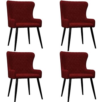 Jídelní židle 4 ks červené samet (279173)