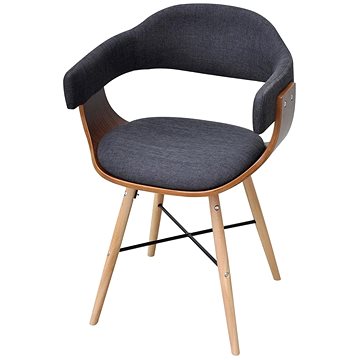 Jídelní židle 4 ks tmavě šedé ohýbané dřevo a textil (271946)