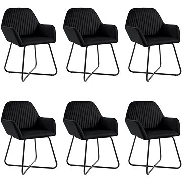 Jídelní židle 6 ks černé samet (277012)