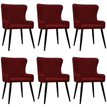 Jídelní židle 6 ks červené samet (279174)