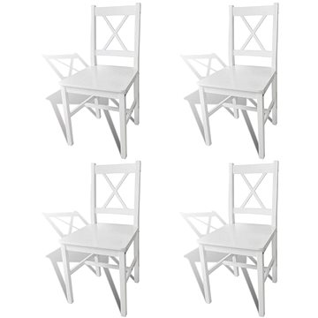 Jídelní židle 4 ks bílé borové dřevo (241511)