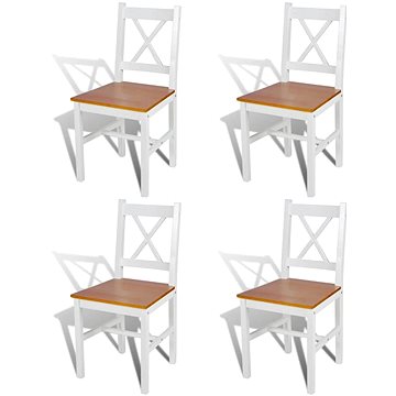 Jídelní židle 4 ks bílé borové dřevo (241513)