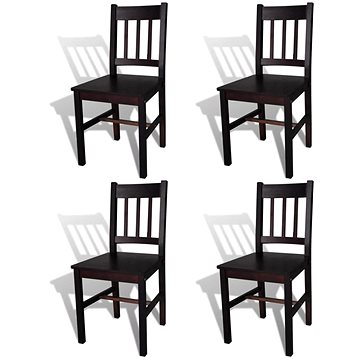 Jídelní židle 4 ks tmavě hnědé borové dřevo (241517)