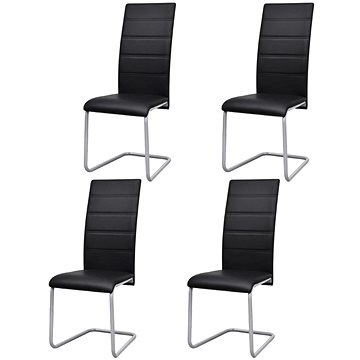 Konzolové jídelní židle 4 ks černé umělá kůže (242290)