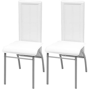 Jídelní židle 2 ks bílé umělá kůže (242920)