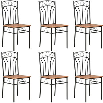 Jídelní židle 6 ks hnědé MDF (281397)
