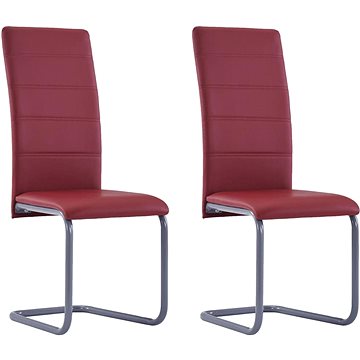 Konzolové jídelní židle 2 ks červené umělá kůže (281687)