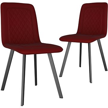 Jídelní židle 2 ks červené samet (282573)