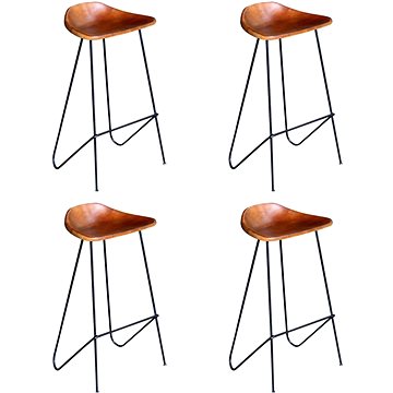 Barové židle 4 ks hnědé pravá kůže (276363)