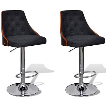 Barové stoličky 2 ks ohýbané dřevo a textil (241056)