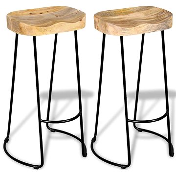 Barové stoličky 2 ks masivní mangovníkové dřevo (244010)
