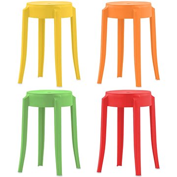 Stohovatelné stoličky 4 ks různobarevné plast (247280)