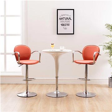 Barové stoličky s područkami 2 ks oranžové umělá kůže (249707)
