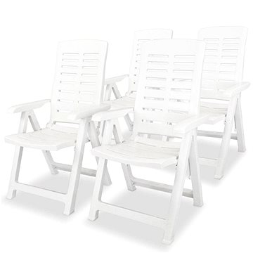 Polohovatelná zahradní křesla 4 ks plast bílá 275067 (275067)