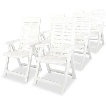 Polohovatelná zahradní křesla 6 ks plast bílá 275068 (275068)