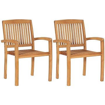 Stohovatelné zahradní jídelní židle 2 ks masivní teakové dřevo 49387 (49387)