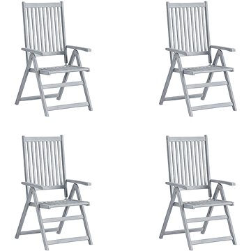 Zahradní polohovací židle 4 ks šedé masivní akáciové dřevo 3065517 (3065517)
