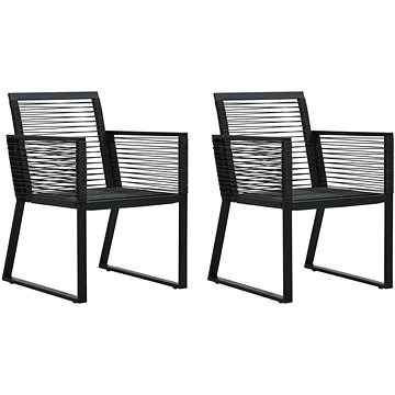 Zahradní židle 2 ks černé PVC ratan 48572 (48572)