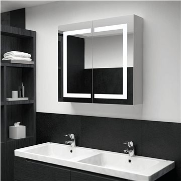 LED koupelnová zrcadlová skříňka 80 x 12,2 x 68 cm (285123)