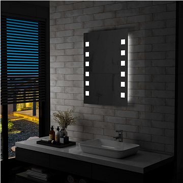 Koupelnové nástěnné zrcadlo s LED osvětlením 60 x 80 cm (144700)
