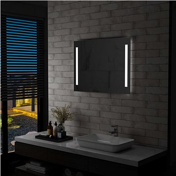 Koupelnové nástěnné zrcadlo s LED osvětlením 80 x 60 cm (144706)