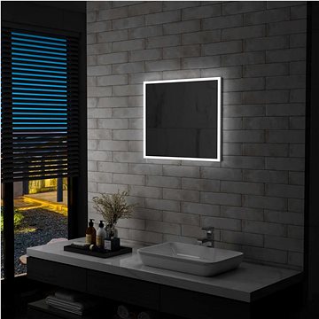 Koupelnové nástěnné zrcadlo s LED osvětlením 60 x 50 cm (144726)