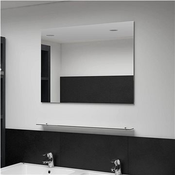 Nástěnné zrcadlo s policí 80 x 60 cm tvrzené sklo (249442)