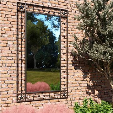 Zahradní nástěnné zrcadlo obdélníkové 60 x 110 cm černé (275614)