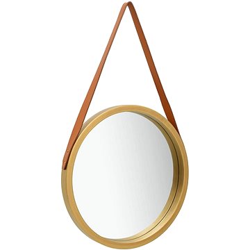 Nástěnné zrcadlo s popruhem 40 cm zlaté (320361)