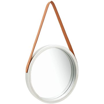 Nástěnné zrcadlo s popruhem 40 cm stříbrné (320362)