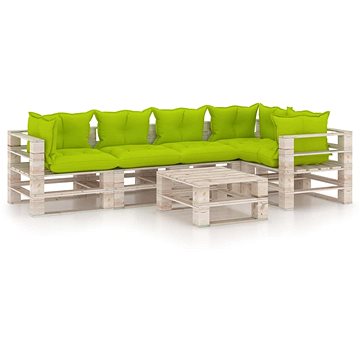 6dílná zahradní sedací souprava z palet + podušky borové dřevo 3066215 (3066215)