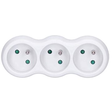 Solight Rozbočovací adaptér, 3 x 10A bílý (P100)