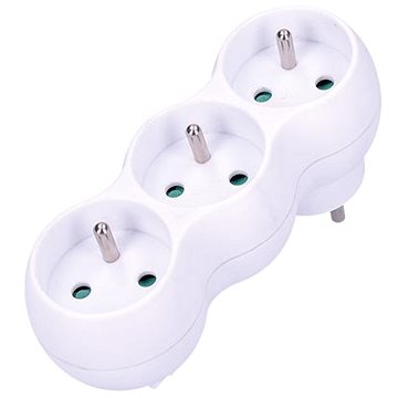 Solight Rozbočovací adaptér s podpěrou, 3 x 10A/230V bílý (P101)