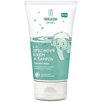 WELEDA 2 v 1 Sprchový krém a šampon Čarovná máta 150 ml (7611916157530)