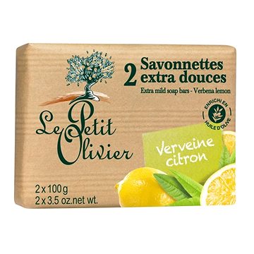 LE PETIT OLIVIER Extra Mild Soap Bars - Verbena Lemon 2× 100 g (3549620005028)
