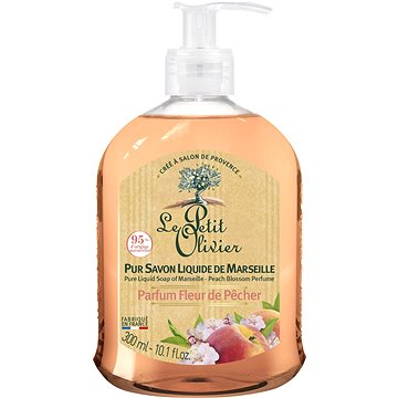 LE PETIT OLIVIER Pure Liquid Soap of Marseille - Peach Flower Perfume 300 ml (3549620006094)