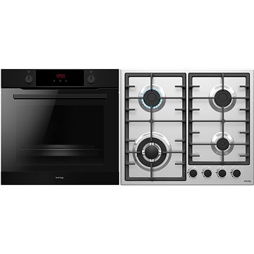 Siguro BO-S35 Built-in Pyrolitic Oven Black + Siguro HB-G25 Gas Cooktop