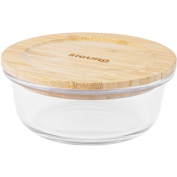 Siguro Dóza na potraviny Glass Seal Bamboo 0,4 l, 6 x 13 x 13 cm (SGR-FO-G304BB)